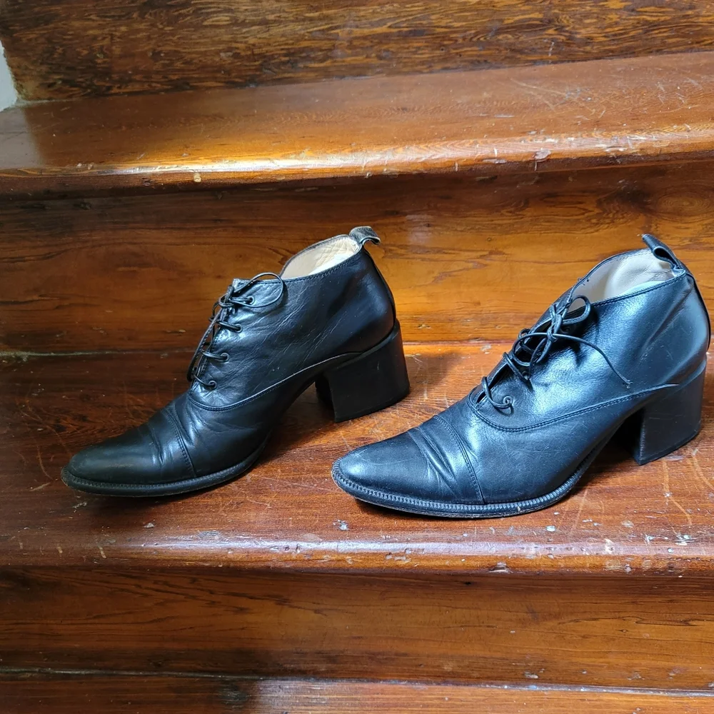 Vintage Gianni Bravo Women's Leather Ankle Boots/Shoes-37 1/2-U S Size 7